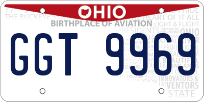 OH license plate GGT9969