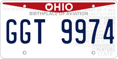 OH license plate GGT9974