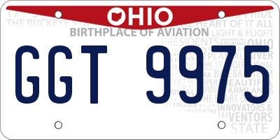 OH license plate GGT9975