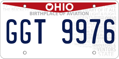 OH license plate GGT9976