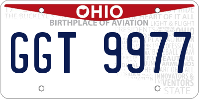 OH license plate GGT9977