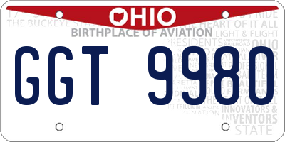 OH license plate GGT9980