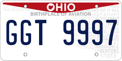OH license plate GGT9997
