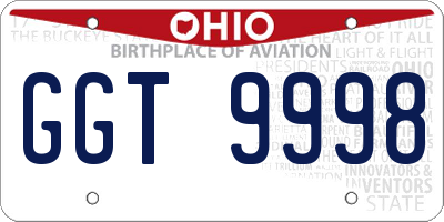 OH license plate GGT9998