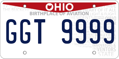 OH license plate GGT9999