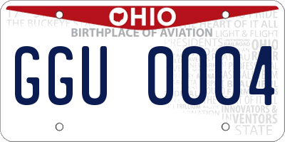 OH license plate GGU0004