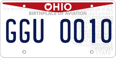 OH license plate GGU0010