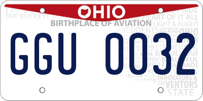 OH license plate GGU0032