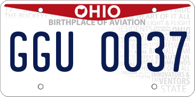 OH license plate GGU0037