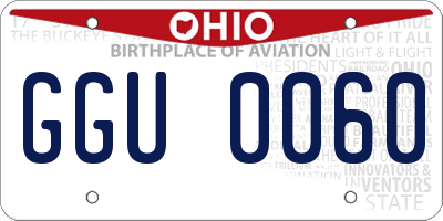OH license plate GGU0060