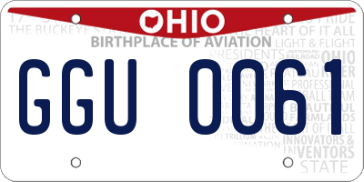 OH license plate GGU0061