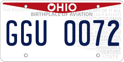OH license plate GGU0072