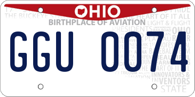 OH license plate GGU0074