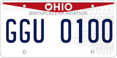 OH license plate GGU0100