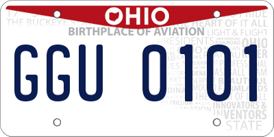 OH license plate GGU0101