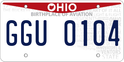 OH license plate GGU0104