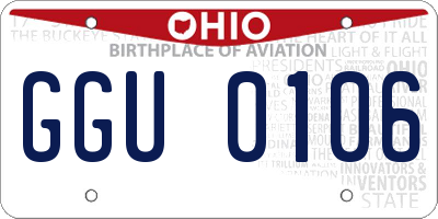 OH license plate GGU0106