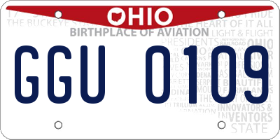 OH license plate GGU0109
