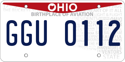OH license plate GGU0112