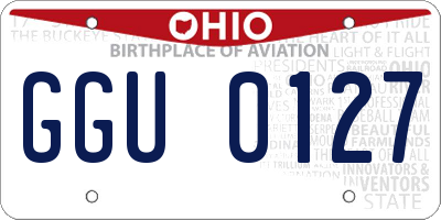 OH license plate GGU0127
