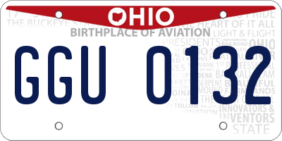 OH license plate GGU0132
