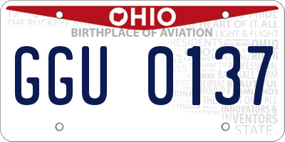 OH license plate GGU0137