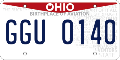 OH license plate GGU0140