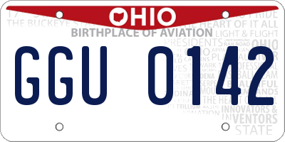 OH license plate GGU0142