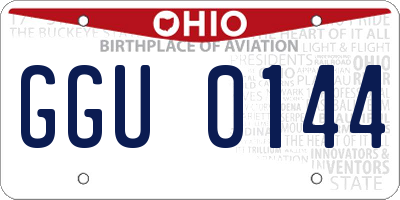 OH license plate GGU0144