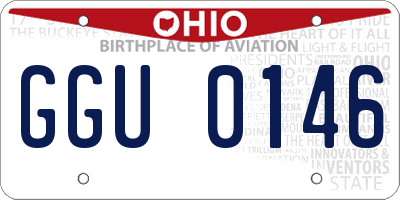 OH license plate GGU0146