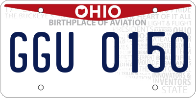 OH license plate GGU0150