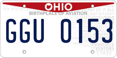 OH license plate GGU0153