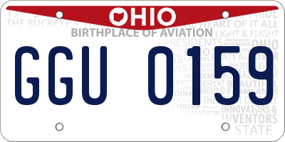 OH license plate GGU0159