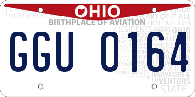 OH license plate GGU0164
