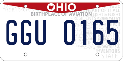 OH license plate GGU0165