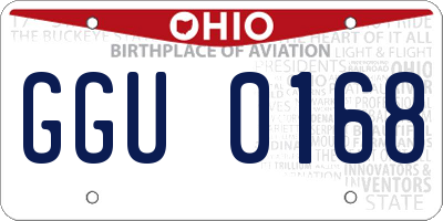 OH license plate GGU0168