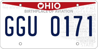 OH license plate GGU0171