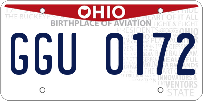OH license plate GGU0172