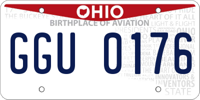 OH license plate GGU0176
