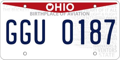 OH license plate GGU0187