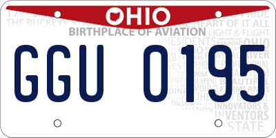 OH license plate GGU0195
