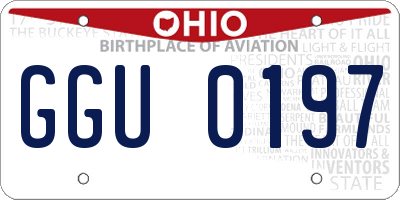 OH license plate GGU0197