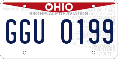 OH license plate GGU0199