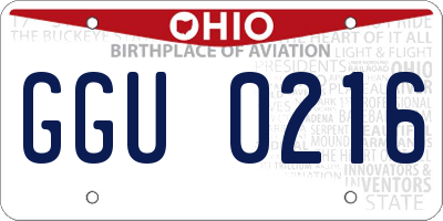 OH license plate GGU0216