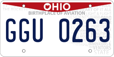 OH license plate GGU0263