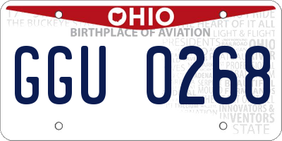 OH license plate GGU0268