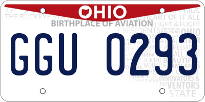 OH license plate GGU0293