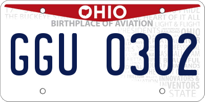 OH license plate GGU0302