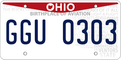 OH license plate GGU0303