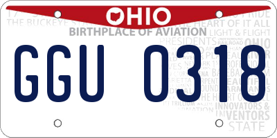 OH license plate GGU0318